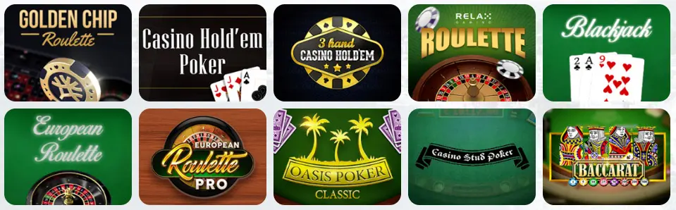 Jeux de table au casino Aphrodite
